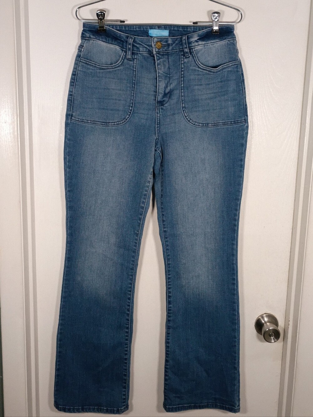 Draper James Jeans Women's 10 High Rise Bootcut Med Wash Denim Stretch Casual